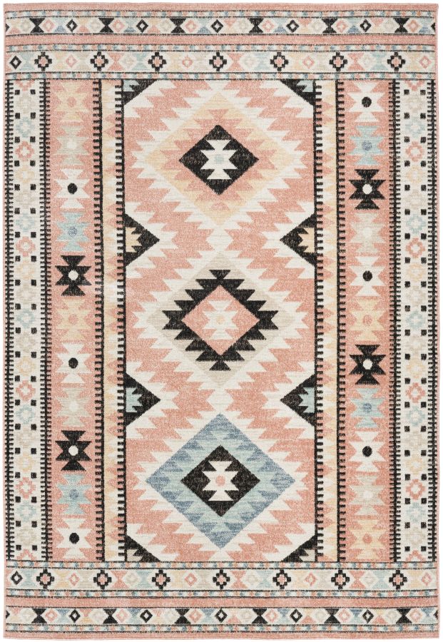 Washable Southwestern style peach rug